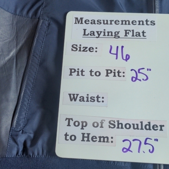 Torras Blue Mesh Lined Jacket with Lambskin Leather Trim size 46 - Picture 8 of 8